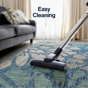 Zinnia Modern Floral Textured Weave Indoor/outdoor Round Rug